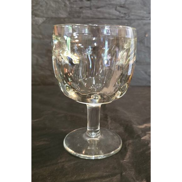 Clear Glass Thumbprint Goblet - Heavy Beer Mug - 8 oz. - Picture 1 of 12